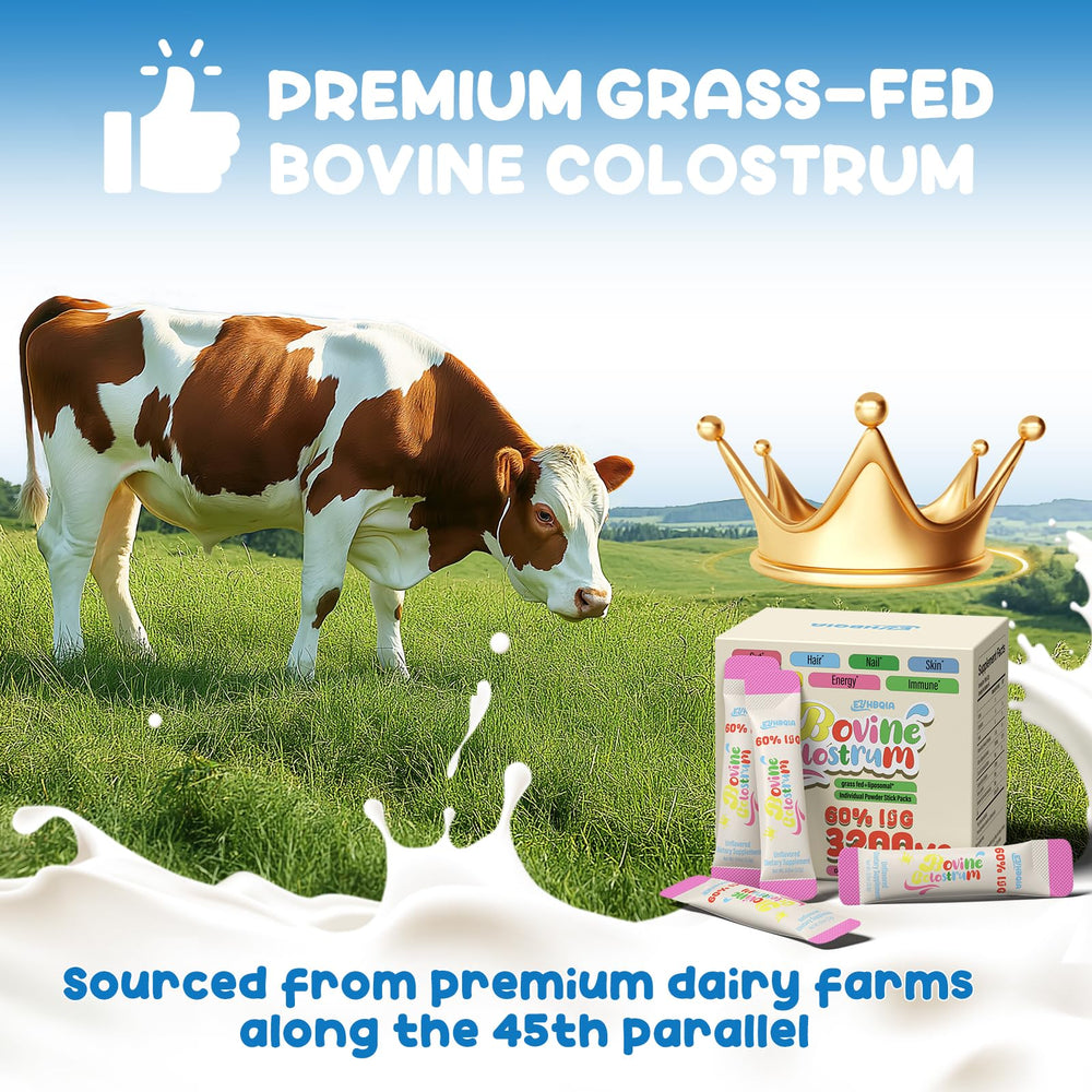 EYHBQIA colostrum powder igG-60 percent badge signals high IgG concentration