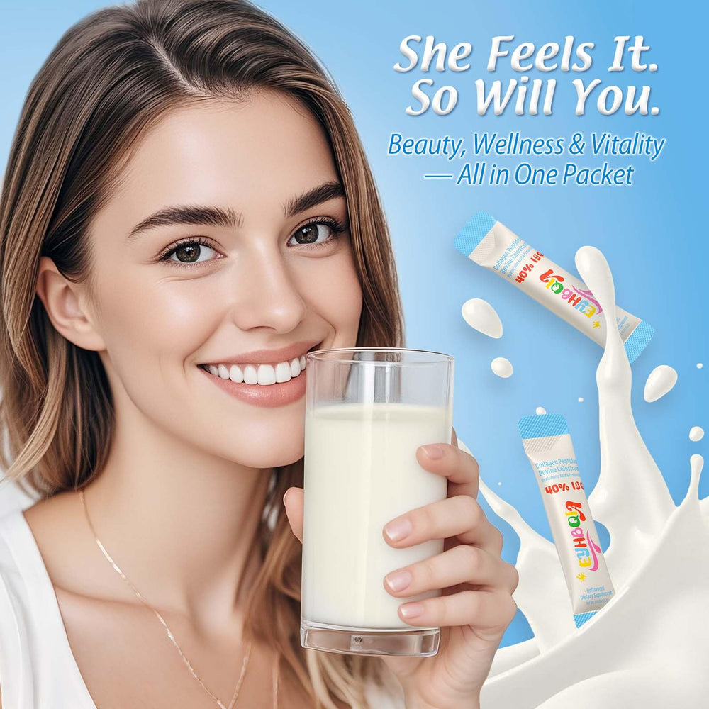 EYHBQIA powder packets mixed with water for on-the-go nutrition