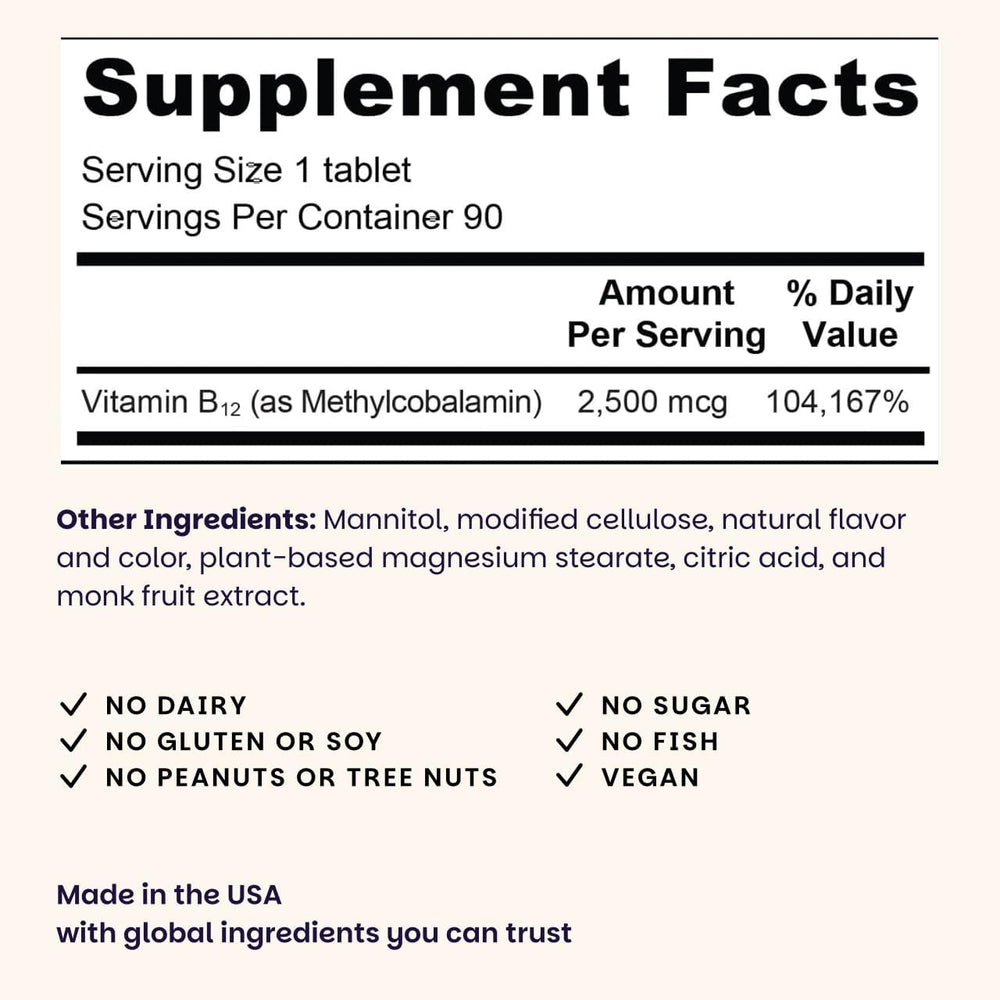 EZ Melts B12 dissolving tablet on tongue for quick energy support