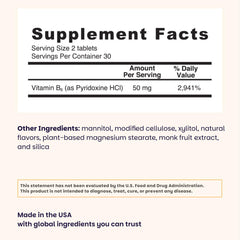 EZ Melts Vitamin B6 bottle packaging ready for daily vegan, non-GMO supplementation.