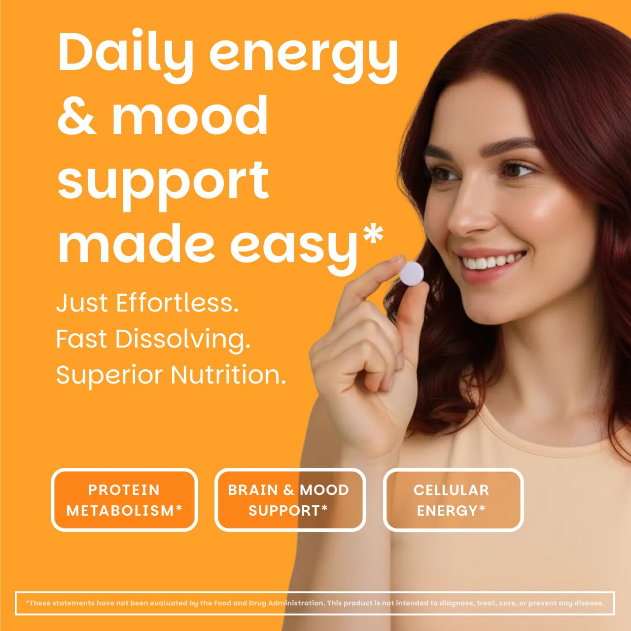 EZ Melts Vitamin B6 dissolves in the mouth for convenient on-the-go use.