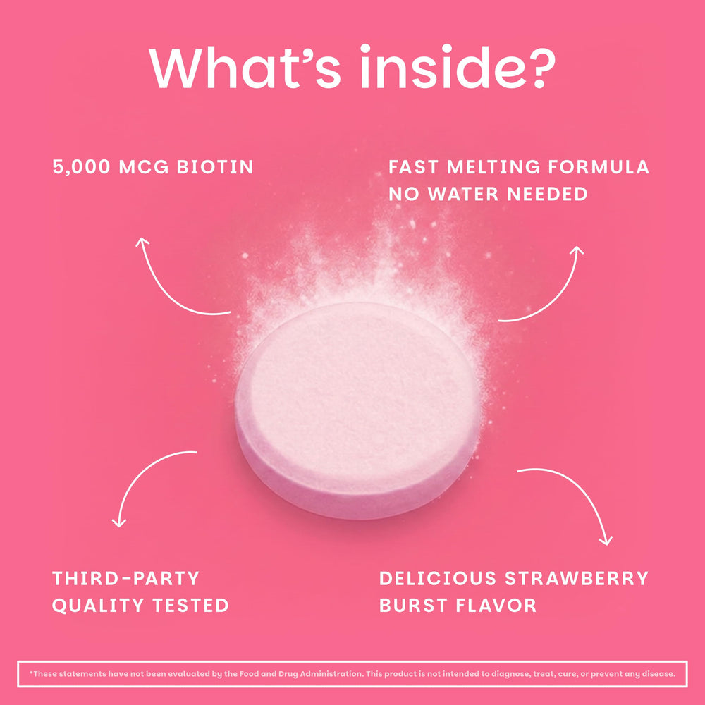 EZ Melts Biotina apoyo para cabello, piel y uñas
