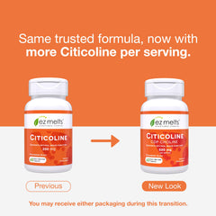 EZ Melts Citicoline front packaging showing vegan and non-GMO claim