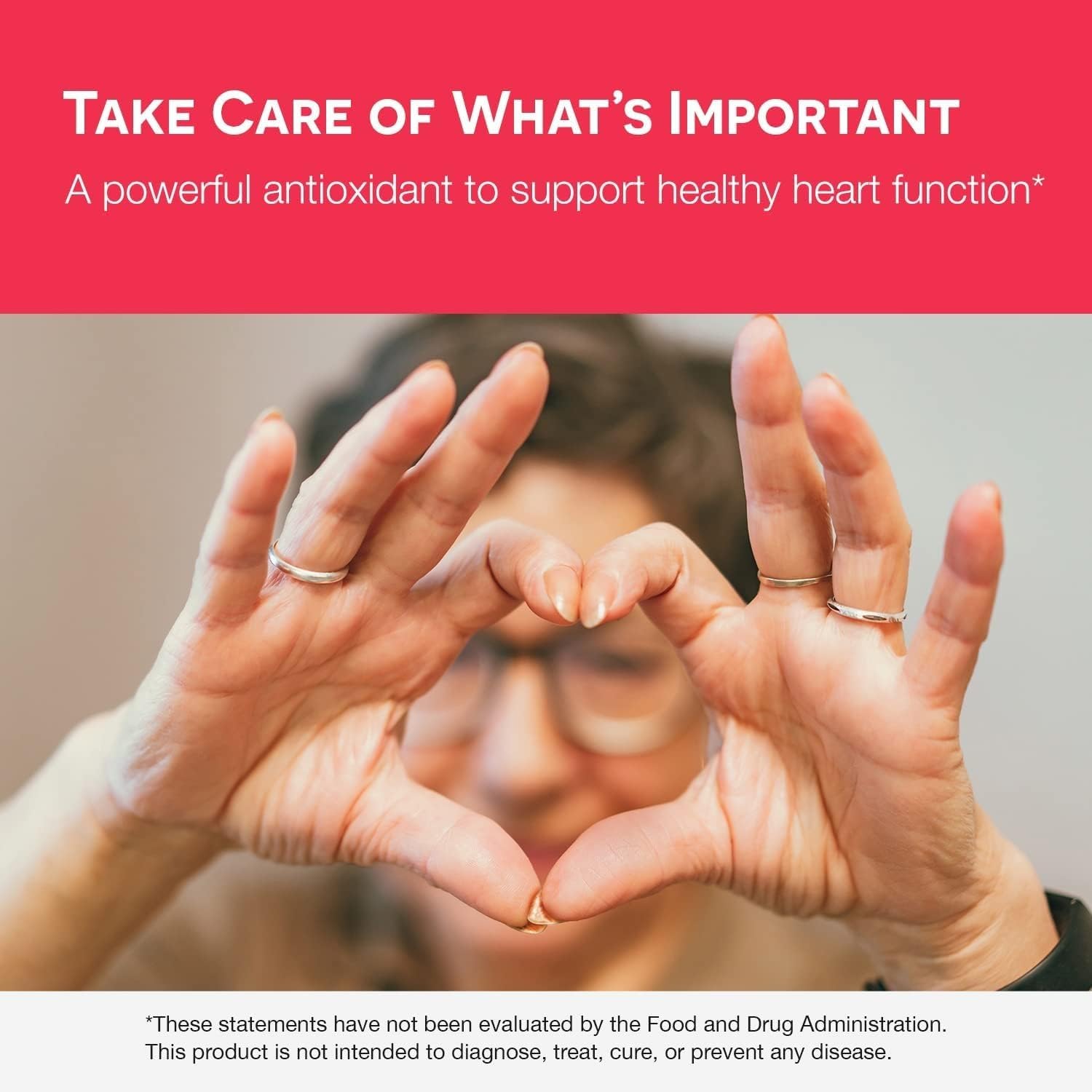 Heart health visual with EZ Melts CoQ10 capsule for daily support
