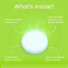 EZ Melts vegan non-GMO label on bottle