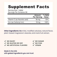 EZ Melts Iron bottle with 90 tablets for easy daily iron management.