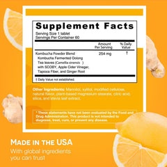 EZ Melts kombucha powder blend highlights oolong tea and SCOBY for gut support.