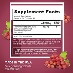 EZ Melts resveratrol 150 mg sugar-free bottle for convenient daily use.