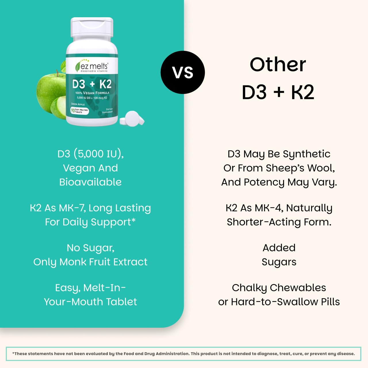 EZ Melts non-GMO vegan formula suitable for plant-based diets.