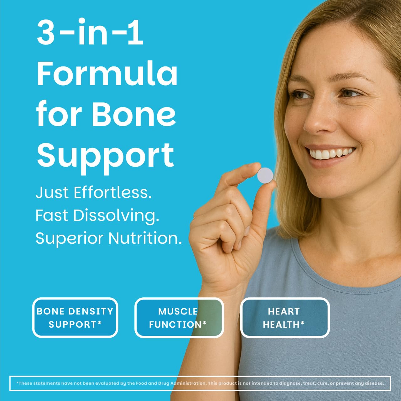 EZ Melts vegan non-GMO formula label highlights clean ingredients.