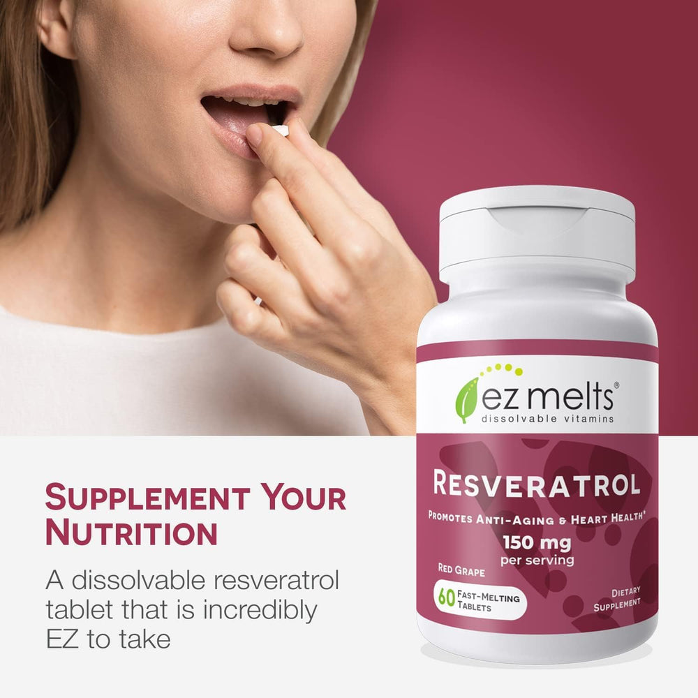EZ Melts resveratrol uses vegan non-GMO ingredients for clean supplementation.