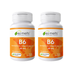 EZ Melts Vitamin B6 Orange Blast bottle pour for on-the-go energy support