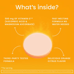 EZ Melts Vitamin C bottle shows 60 dissolvable tablets for daily routine.