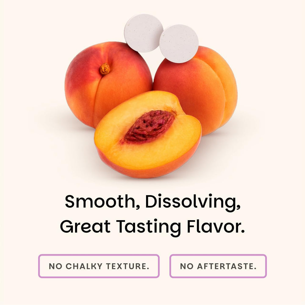 EZ Melts peach packaging communicates sustainability