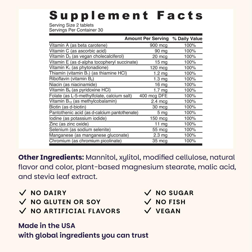 EZ Melts vegan non-GMO peach vitamins with clean ingredients