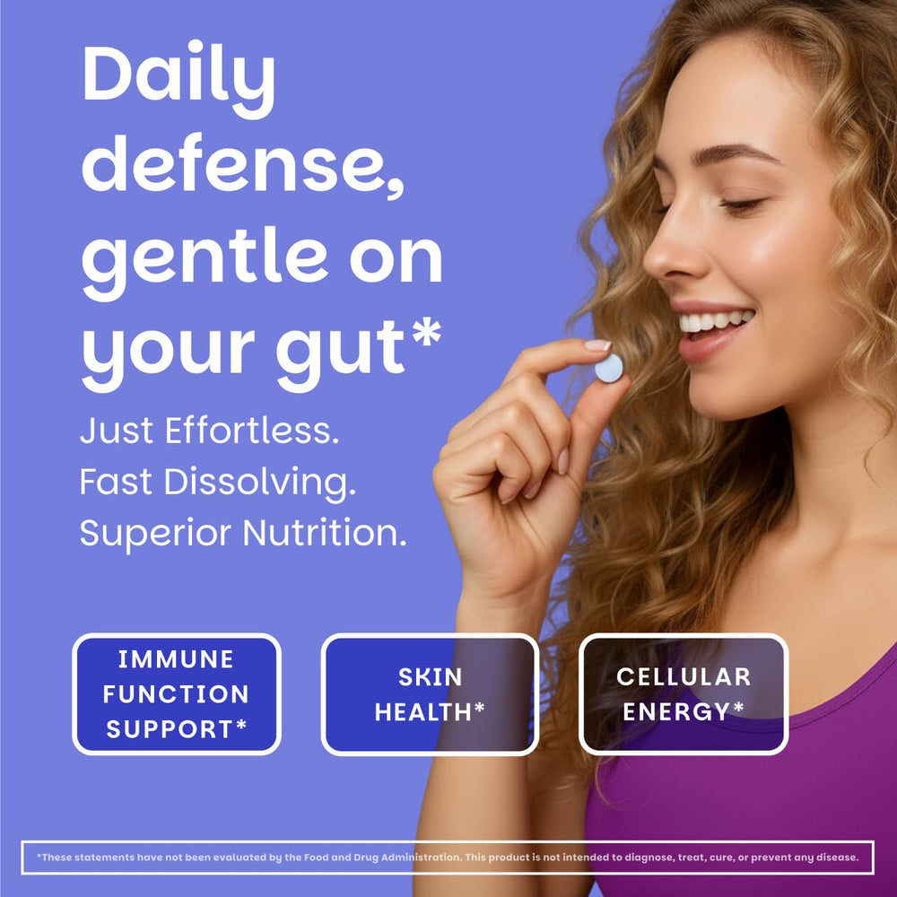 EZ Melts Zinc dissolves on the tongue for easy daily use.