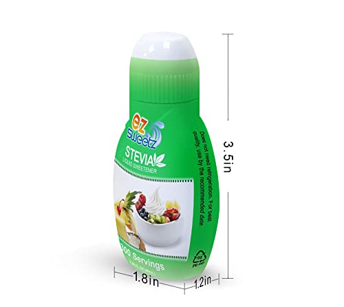 EZ-Sweetz sugar-equivalent graphic communicating 300 servings per bottle