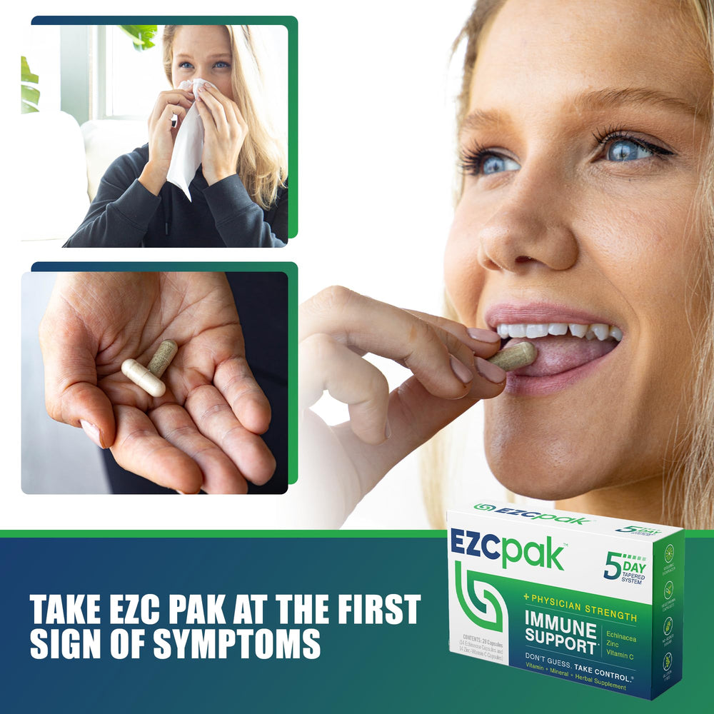 EZC Pak no added sugar badge signaling a diabetic-safe formulation.