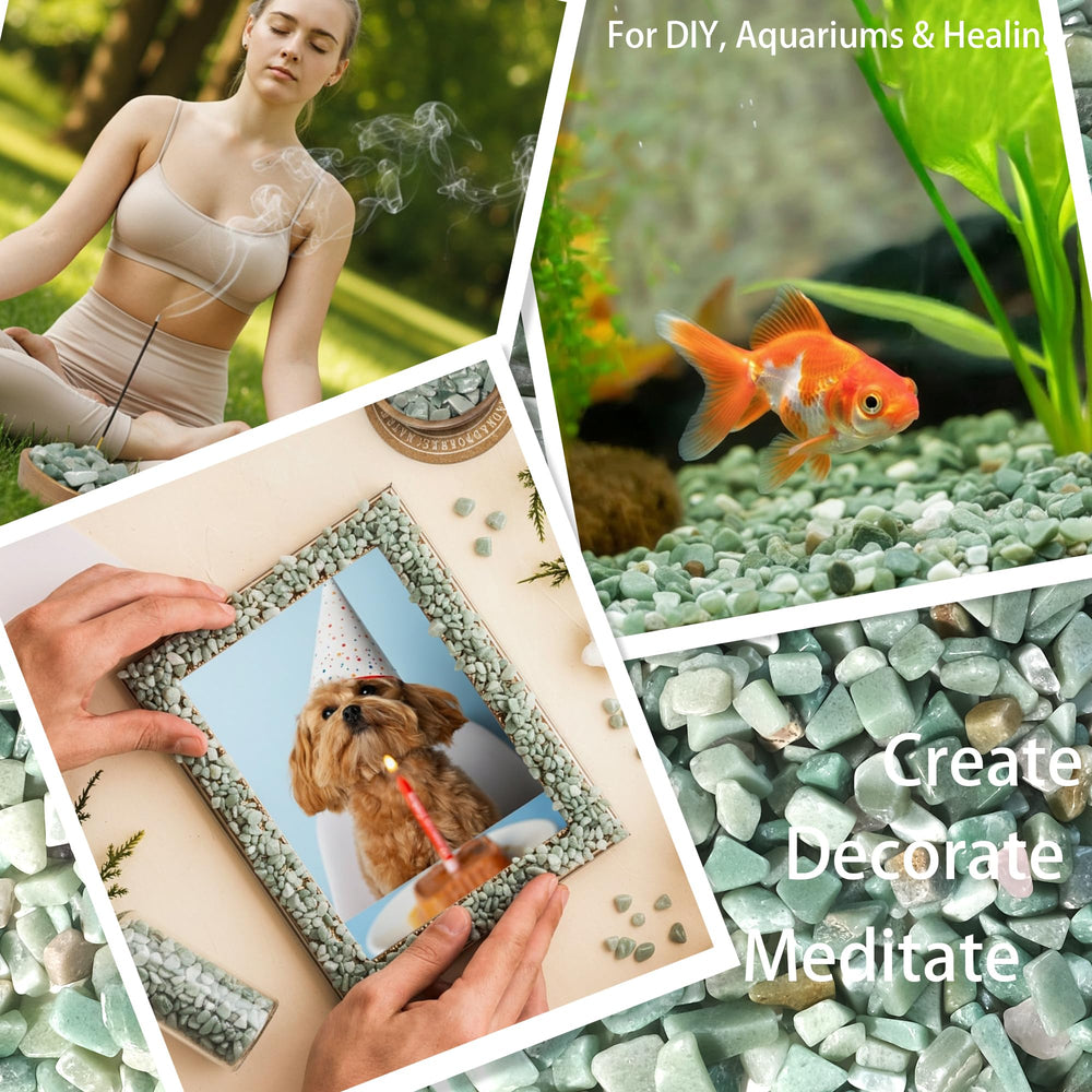 EZhandcraft green aventurine chips natural shine, perfect for gifts.