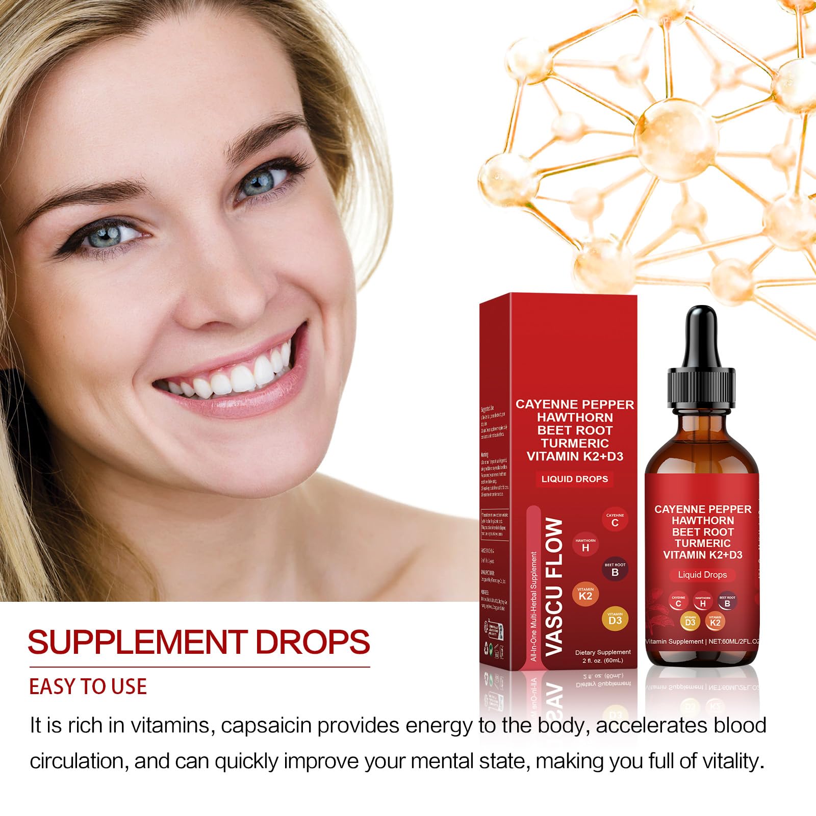 EZTZMCN Cayenne Pepper Drops energy-focused blend with beet root and turmeric