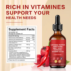EZTZMCN Cayenne Pepper Drops hawthorn element details for circulatory-friendly routine