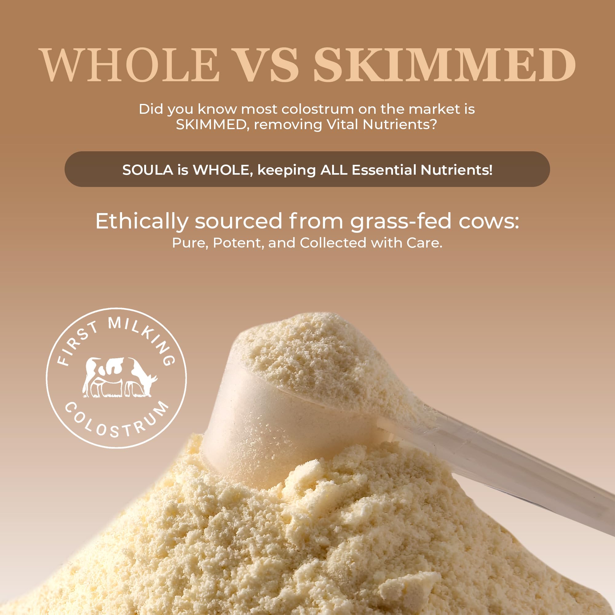 Scoop setup for EZZIWELL Colostrum Powder enables easy daily servings