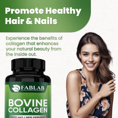 FabLab Bovine Collagen label view emphasizing non GMO formulation.