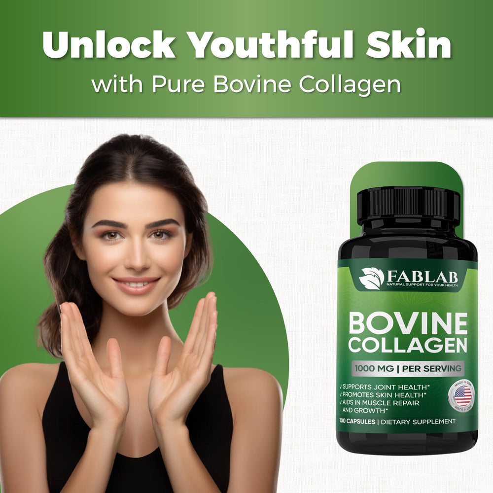 FabLab Bovine Collagen packaging display suitable for shelves.