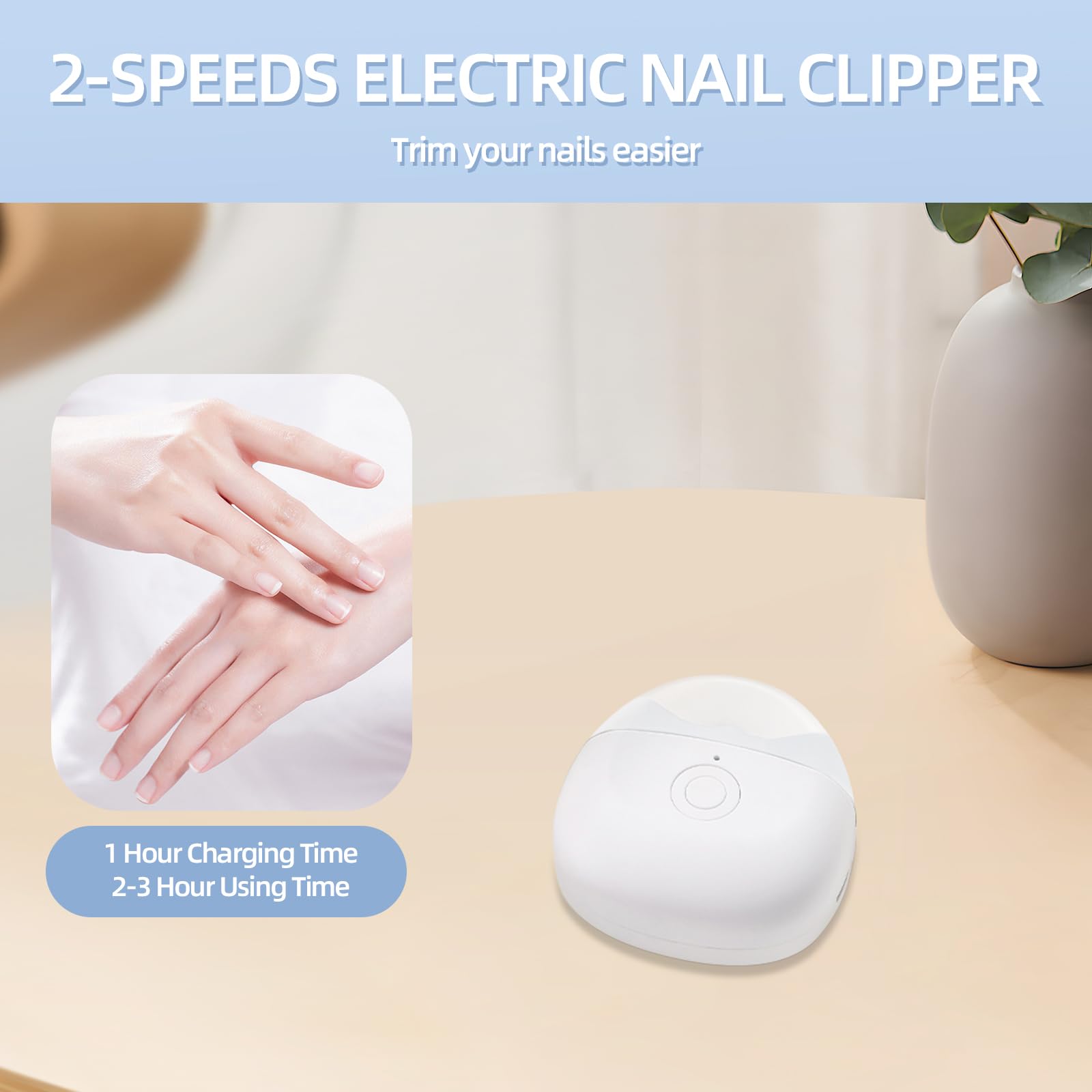 FabMay Beauty Electric Nail Clipper with two speeds for different nail types