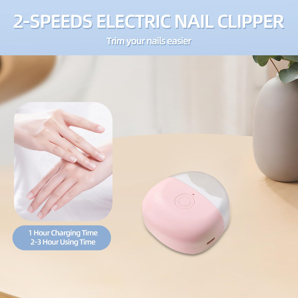 Two-speed FabMay Beauty electric nail clipper for flexible trimming control.