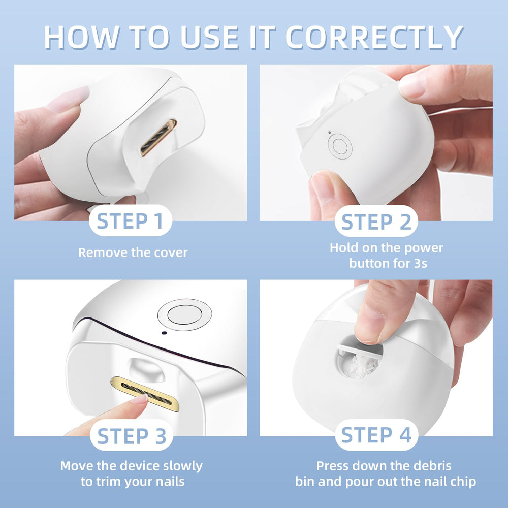 FabMay Beauty Electric Nail Clipper Type-C charging cable included for quick power