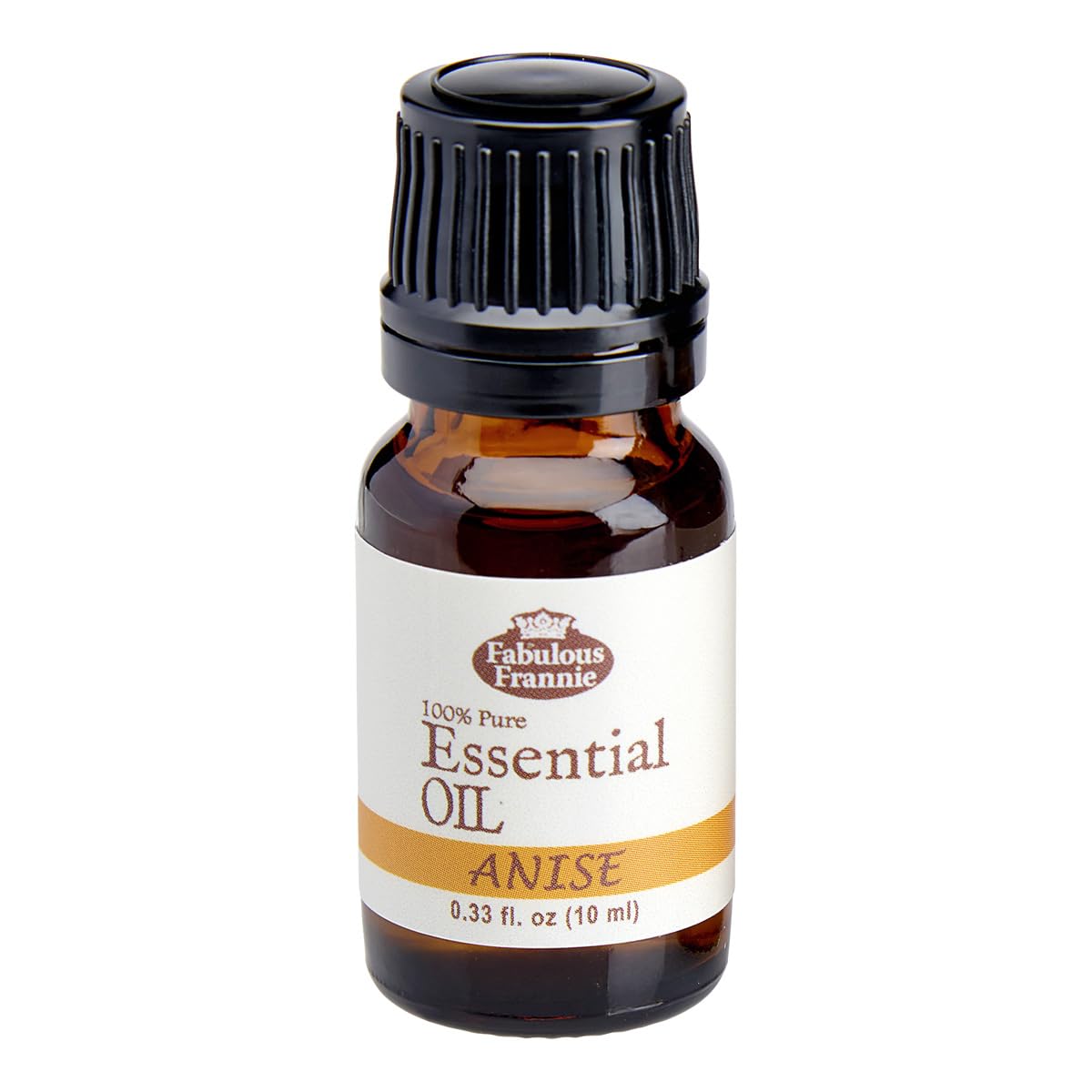 Fabulous Frannie Anise essential oil in amber bottle for purity and aroma.