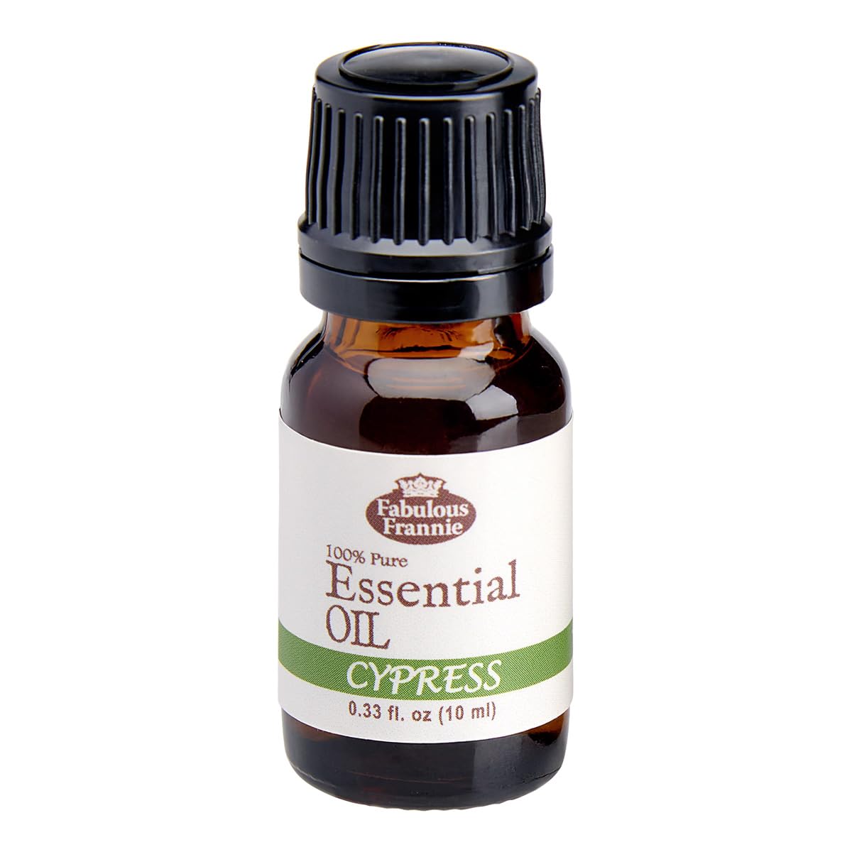 Fabulous Frannie Cypress essential oil bottle with dropper cap for easy diffusion in a diffuser.