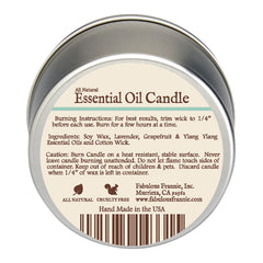 Fabulous Frannie De-Stress candle lit glow for cozy ambience and aroma