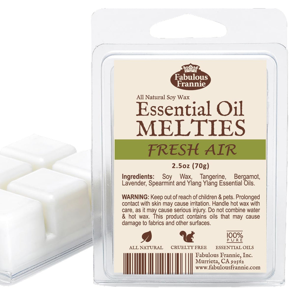 Fabulous Frannie Fresh Air soy meltie for flameless room fragrance with citrus and mint notes.