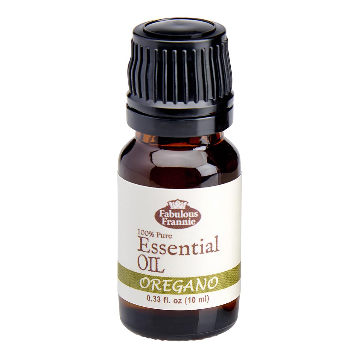 Fabulous Frannie oregano essential oil in amber bottle, ideal for aroma diffusion