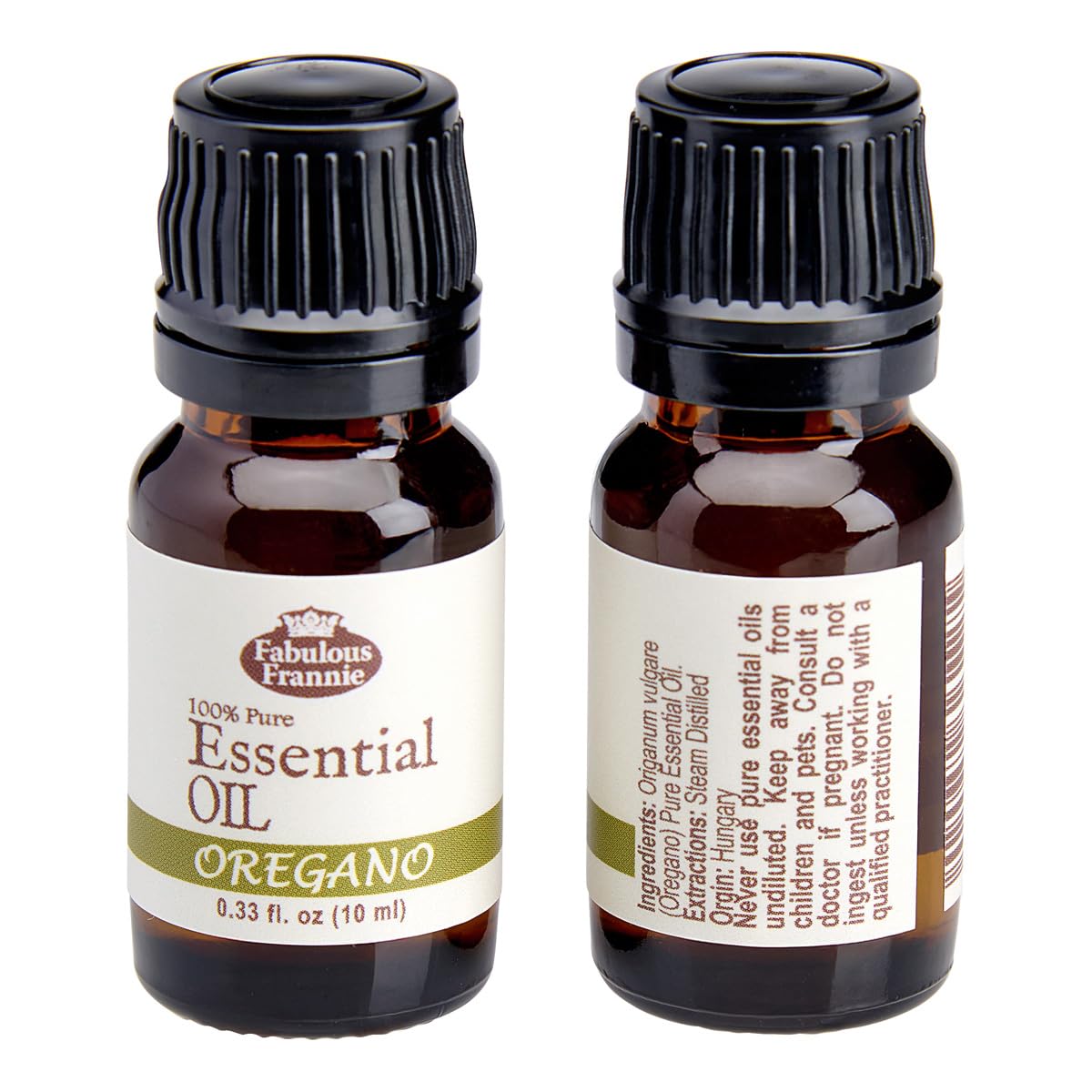 Fabulous Frannie oregano essential oil with Euro dropper cap, precise dispensing