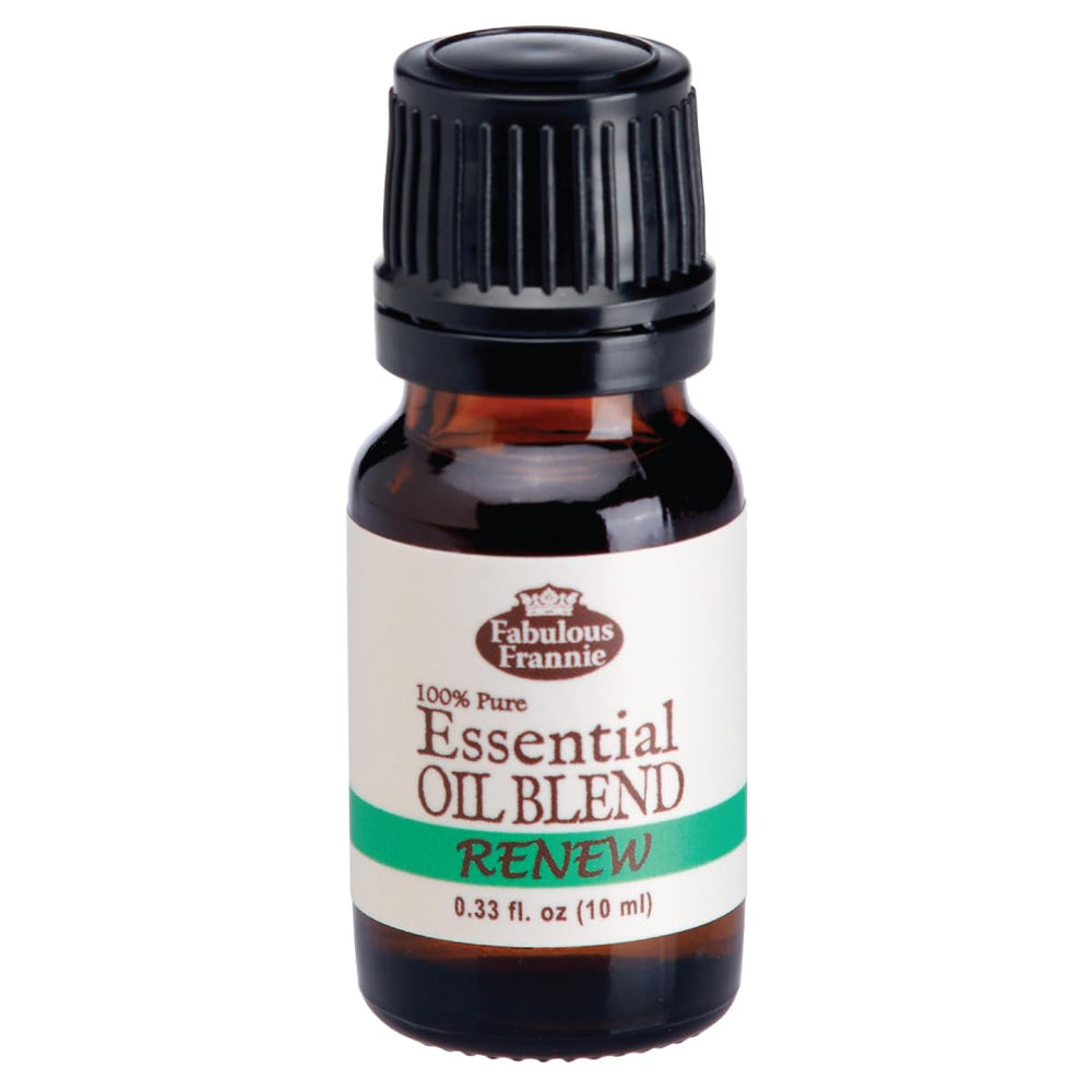 Fabulous Frannie Renew essential oil blend bottle with diffuser-ready label.