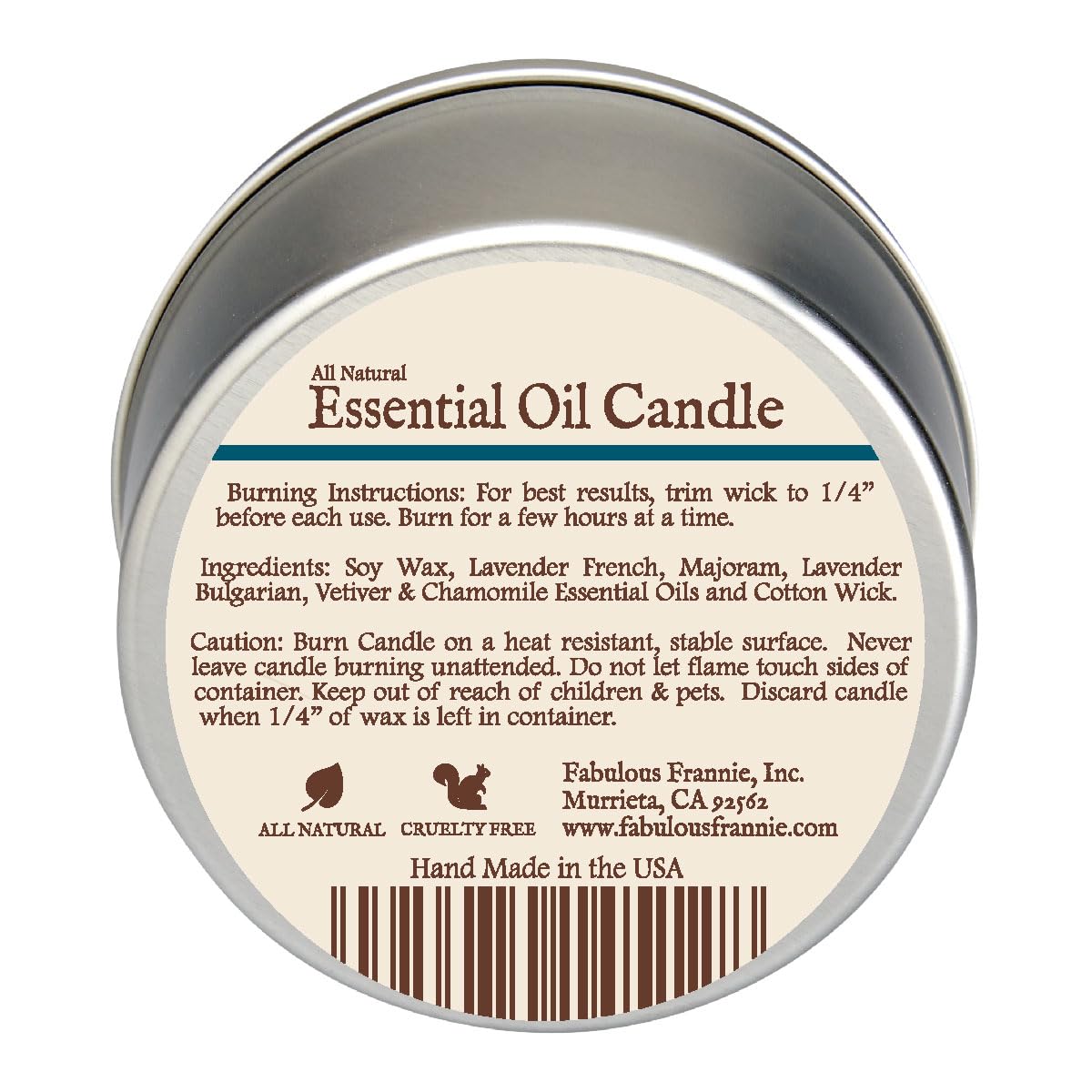 Fabulous Frannie Sleep travel tin candle lit, filling a bedroom with a soothing aroma