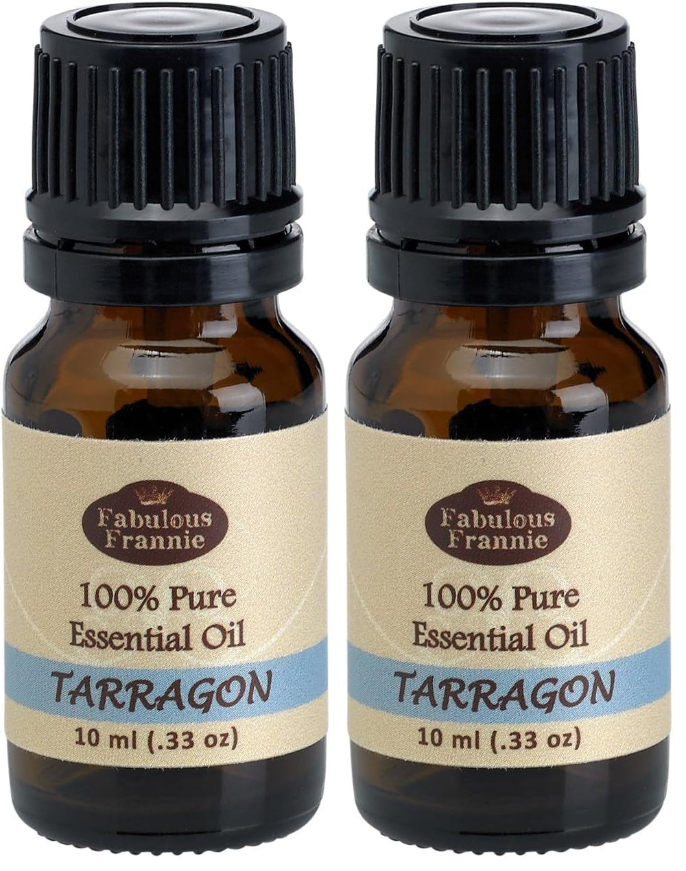 Fabulous Frannie Tarragon essential oil bottle with euro dropper cap, ideal for diffusers or blends.