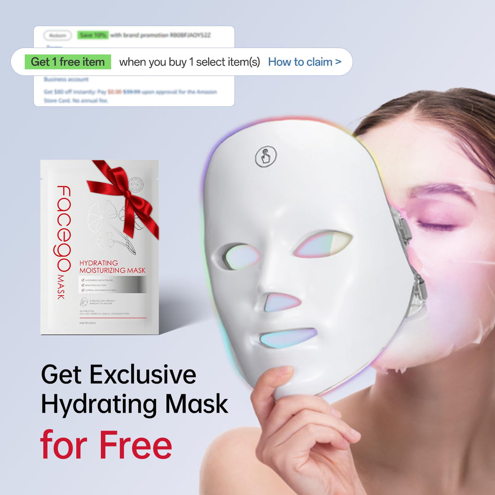 Facego Red Light Mask showing eight modes for customizable treatments