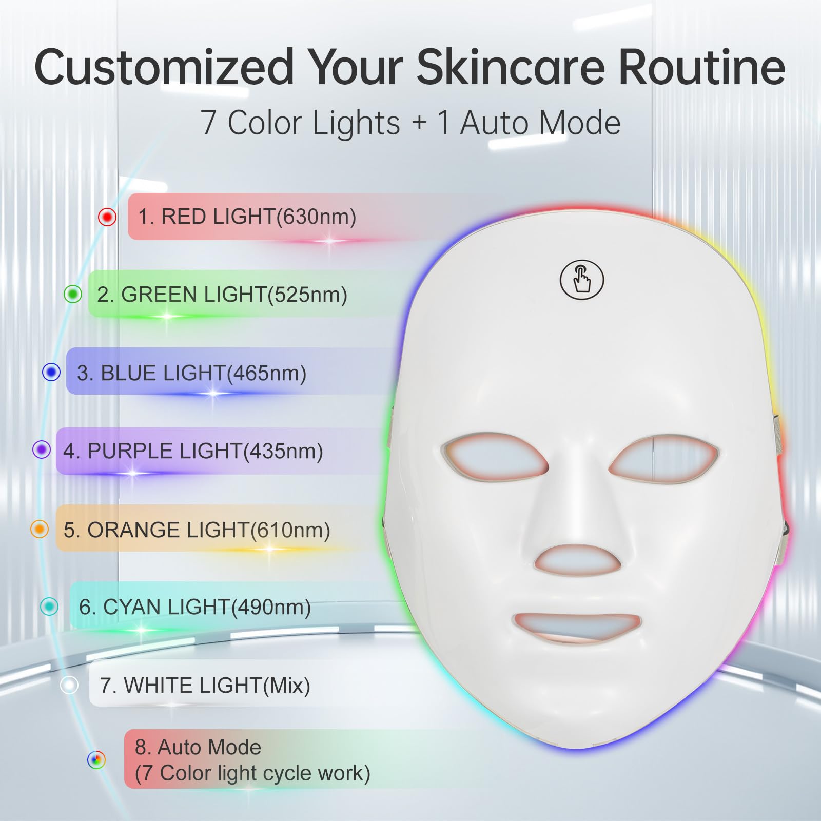 Facego Red Light Mask ergonomic adjustable strap for comfortable fit