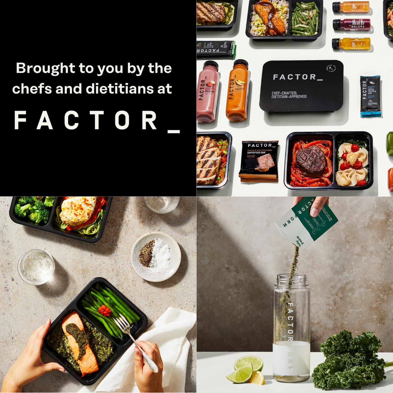 Factor Form ready-to-make shake bottle with water splash