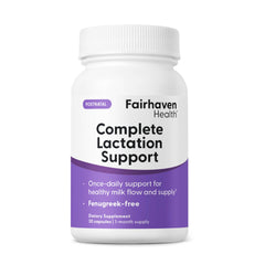 Fairhaven Health Complete Lactation Support bottle front view for daily breast milk support
