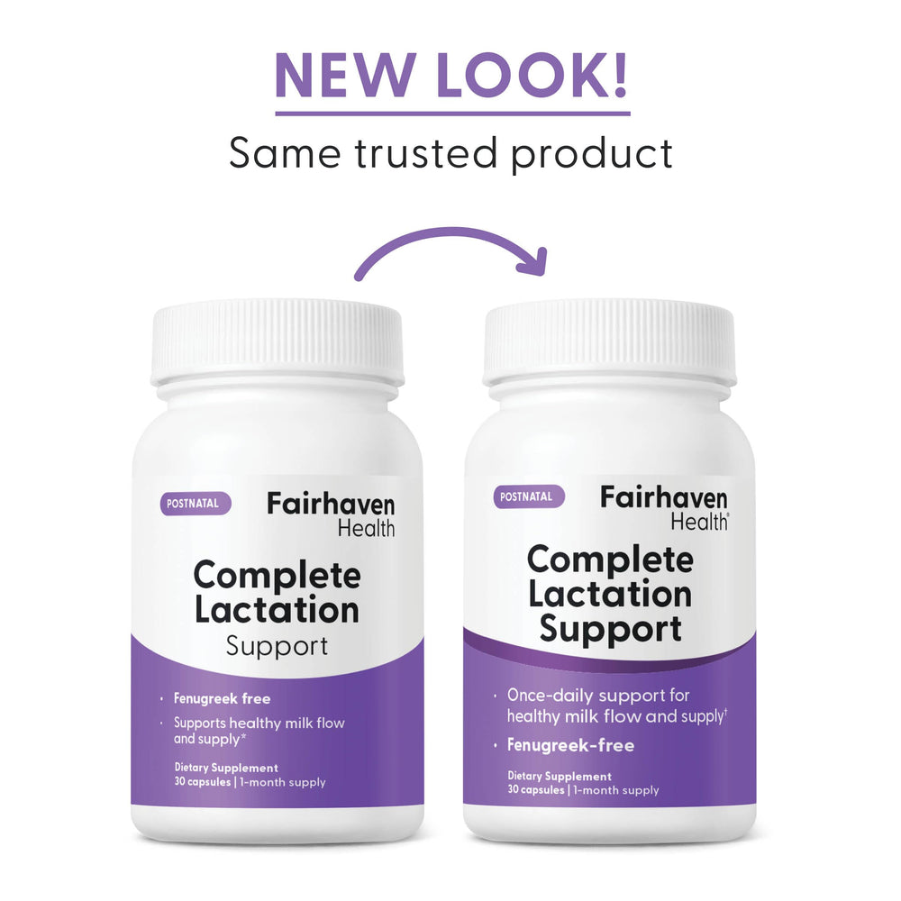 Fairhaven Health Complete Lactation Support in lifestyle setting on kitchen counter