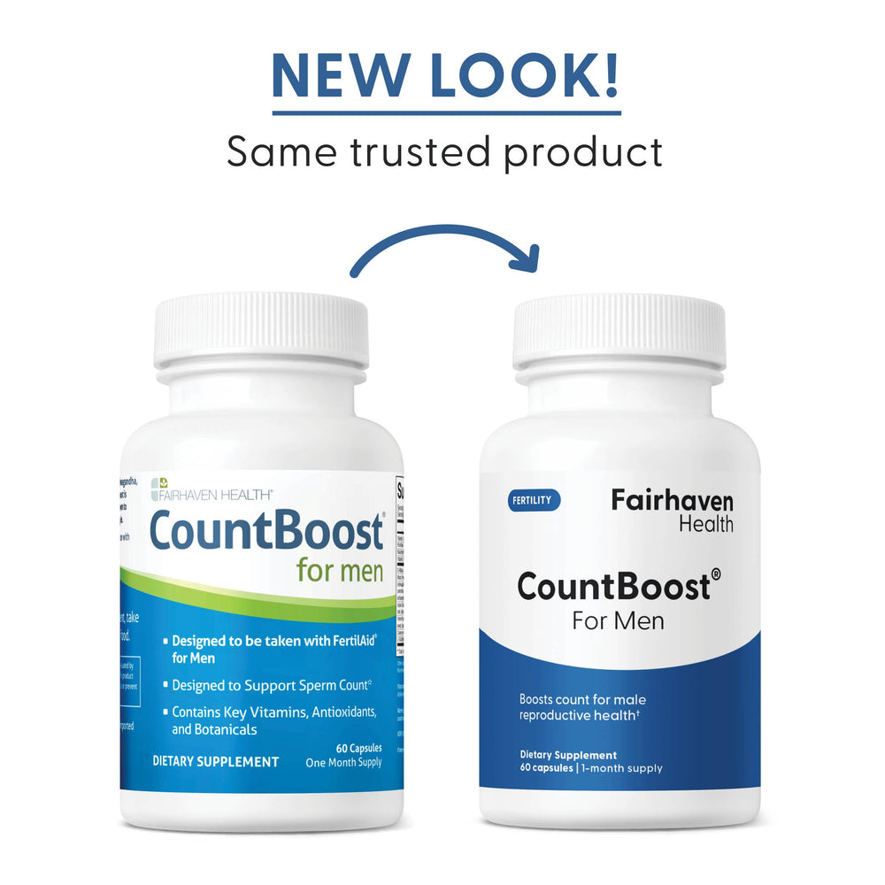 CountBoost bottle close-up with quality-testing badge.