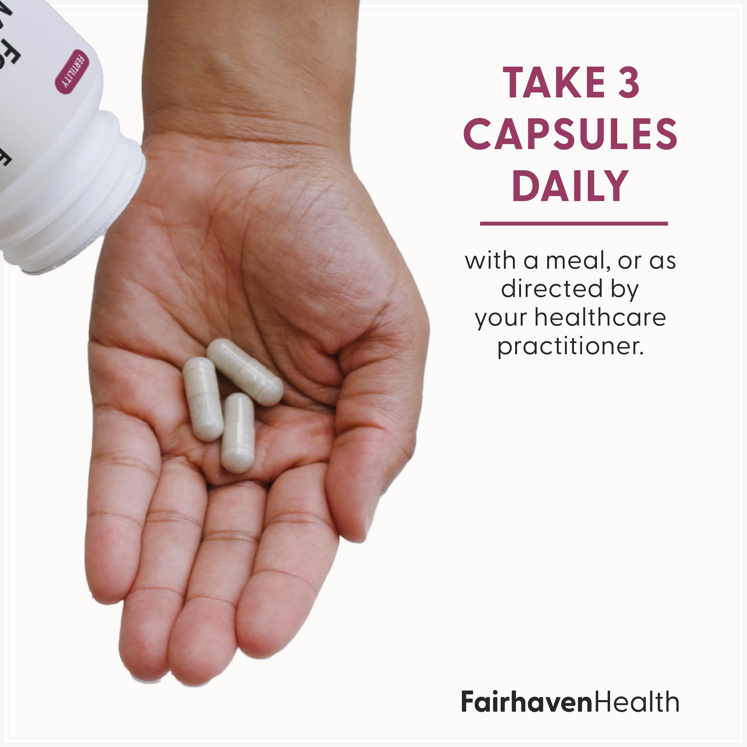 Close-up of FertilAid for Women pills for prenatal fertility support