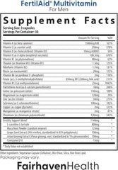 Fairhaven Health FertilAid CountBoost bottle label highlights fertility-supporting ingredients.