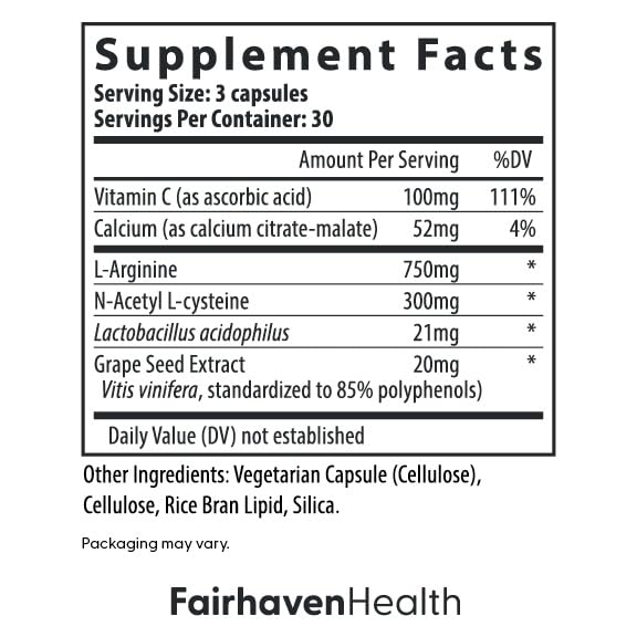 Fairhaven Health FertileCM ingredients panel listing key nutrients for daily balance