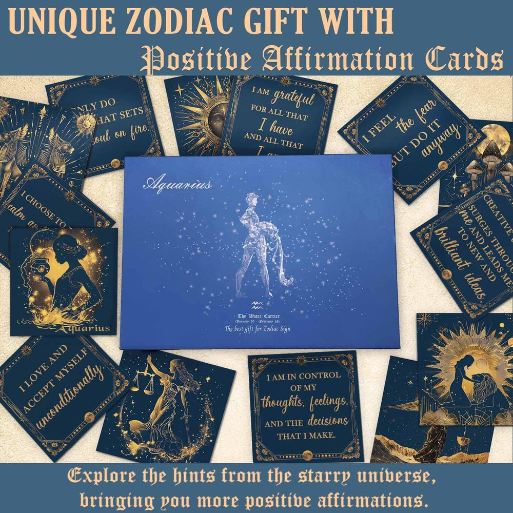 Faivykyd Aquarius stones and cards for mindful self-care moments.